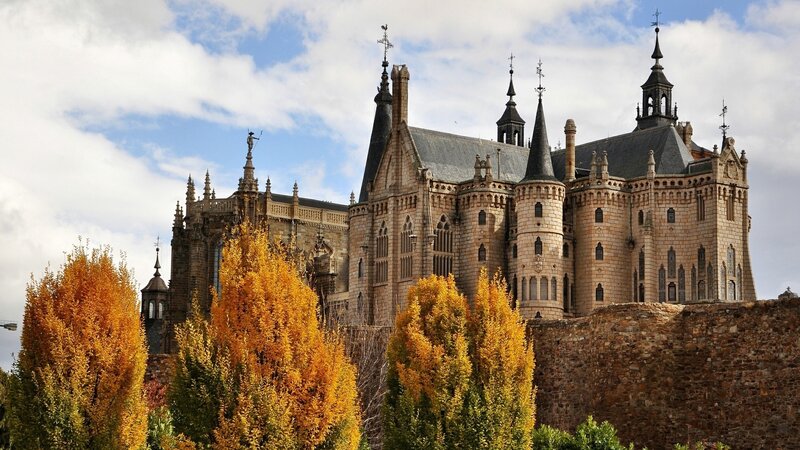 Castle with Autumn Trees — Orange