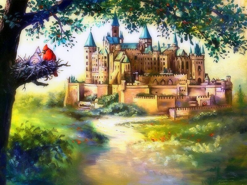 Castle with Birds