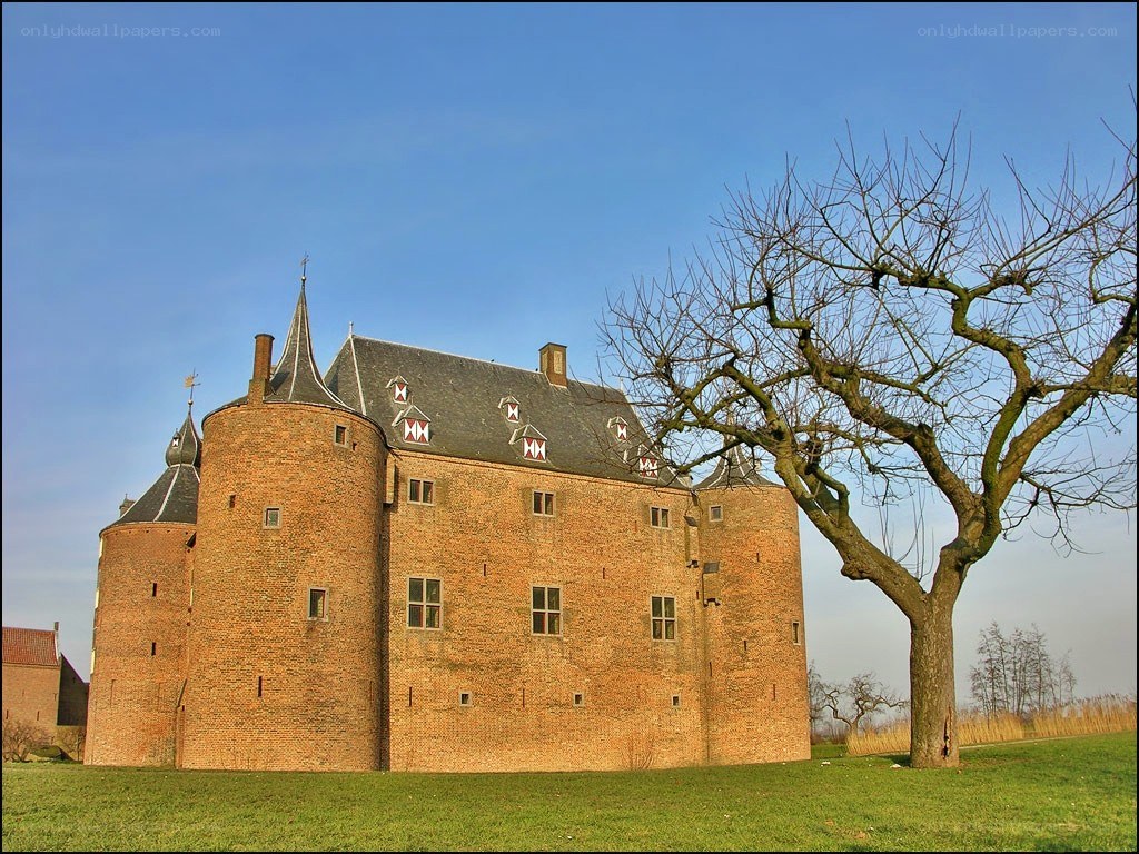 Castle with brick towers