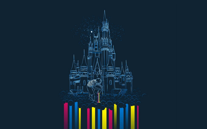 castle with colorful paint