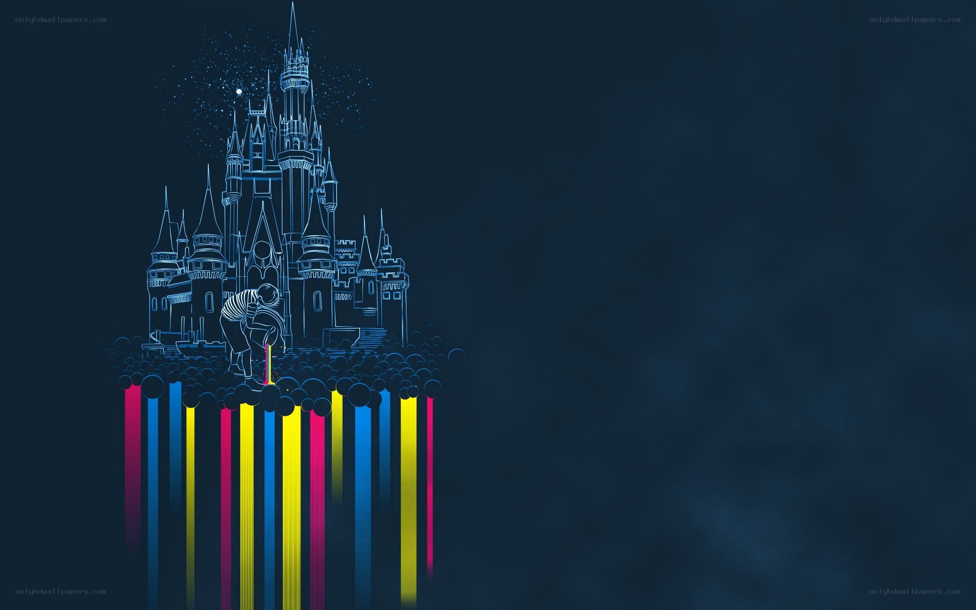 castle with colorful pillars