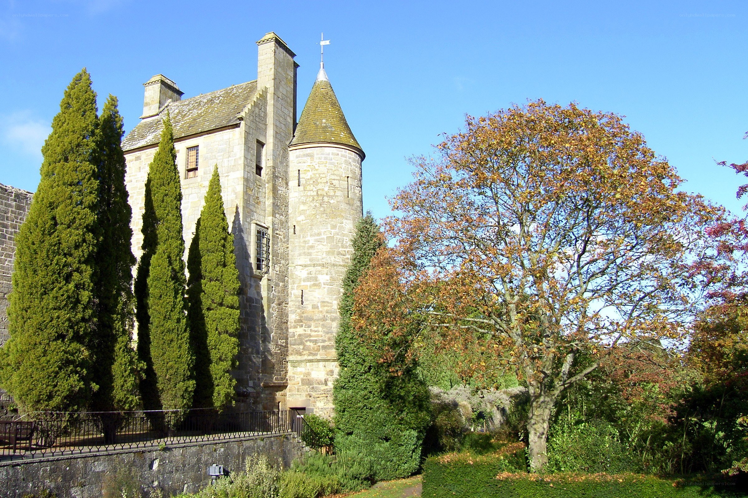 castle with conical tower