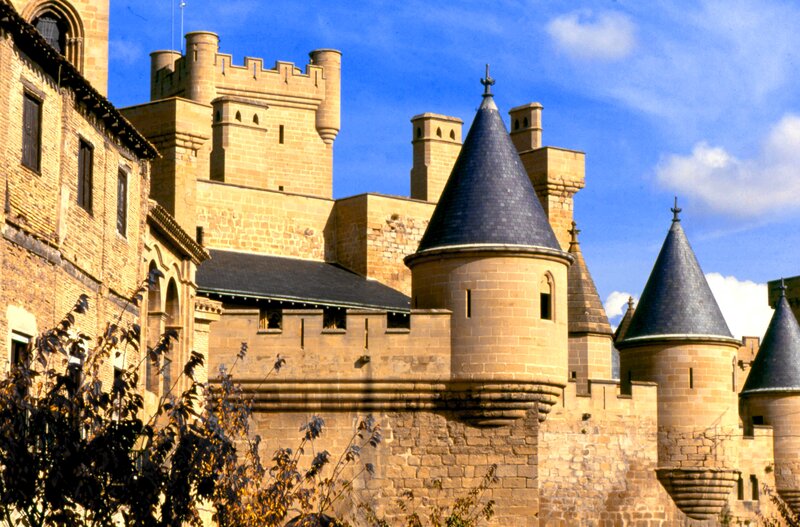 castle with conical towers