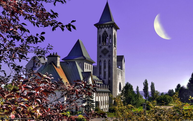Castle with crescent moon