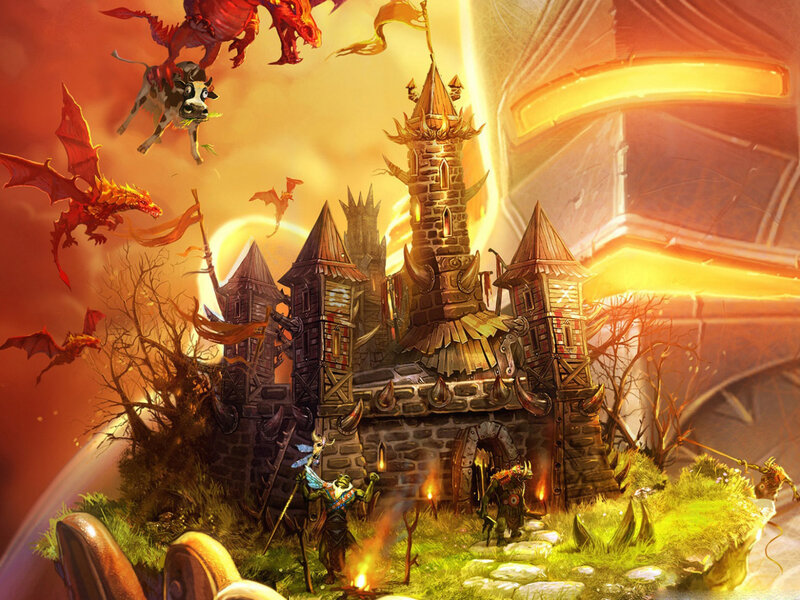 Castle with Dragons — Orange