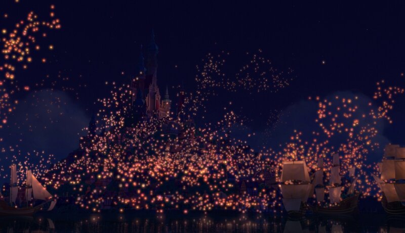 Castle with Floating Lights