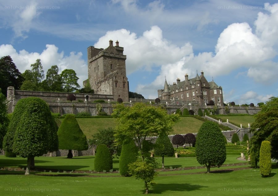 Castle with formal gardens