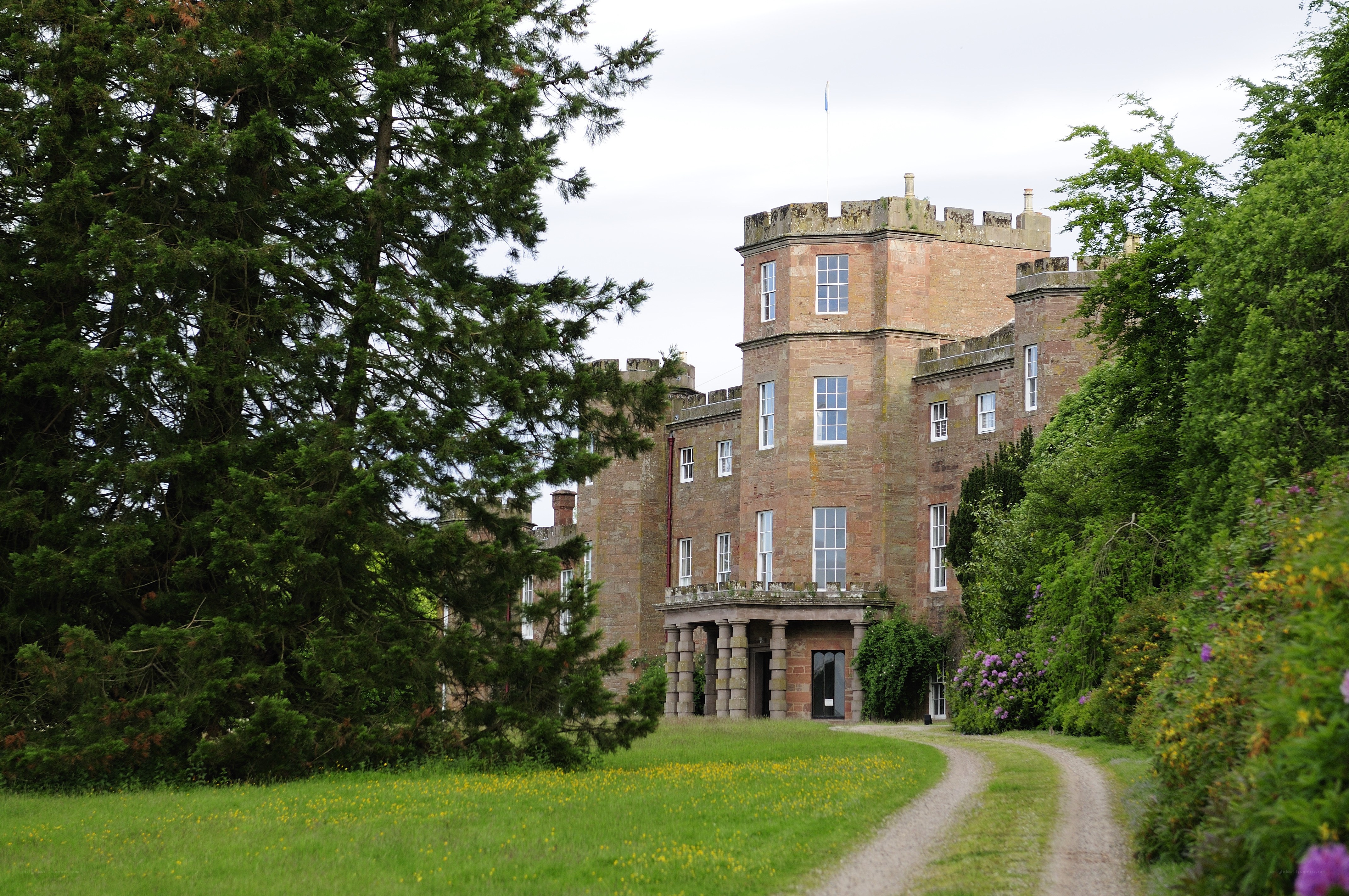 Castle with gravel path
