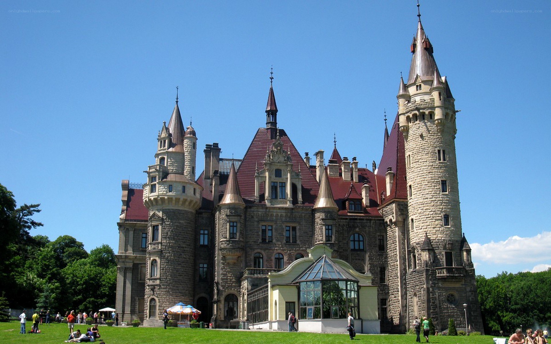 castle with green lawn