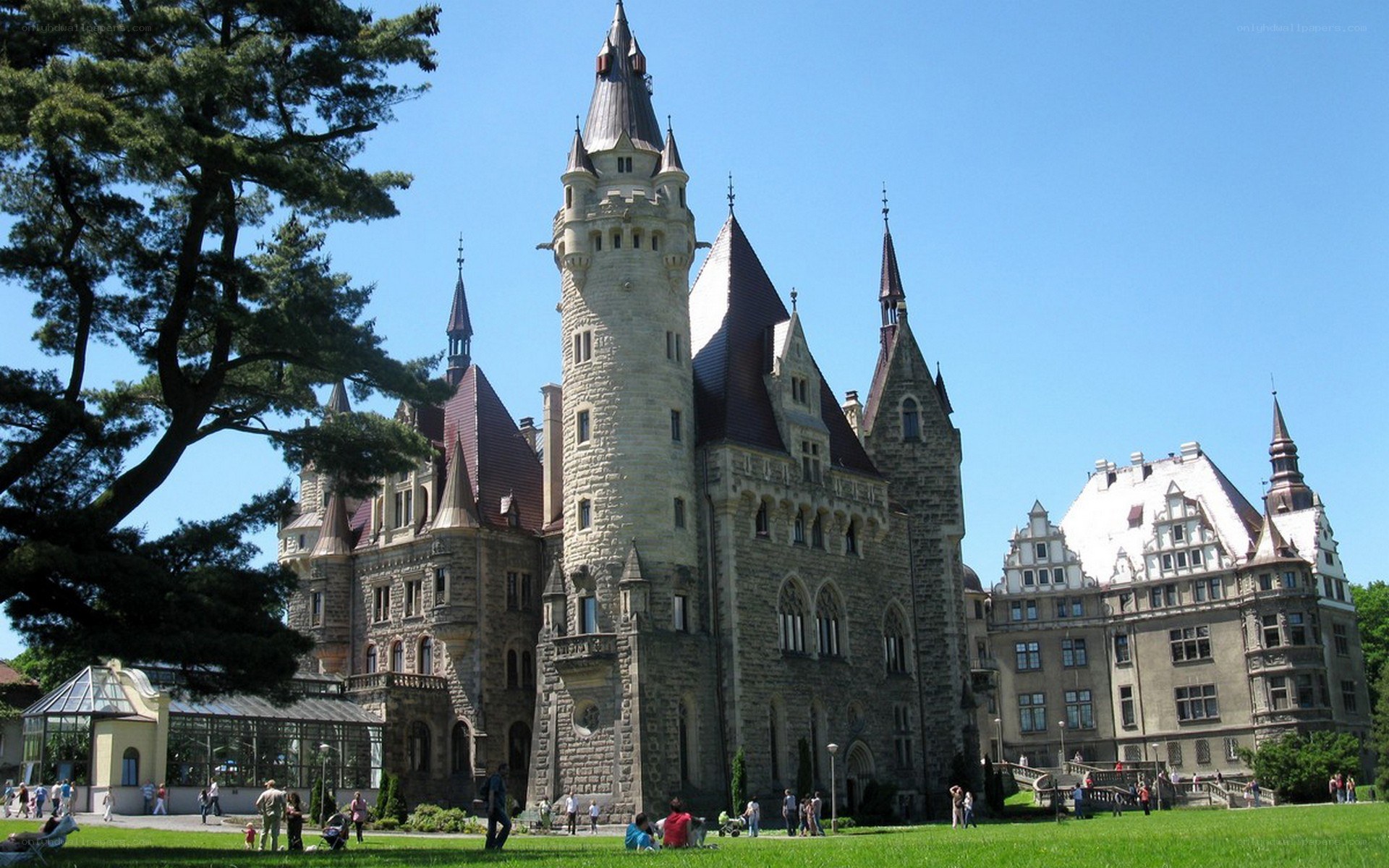 castle with green lawn