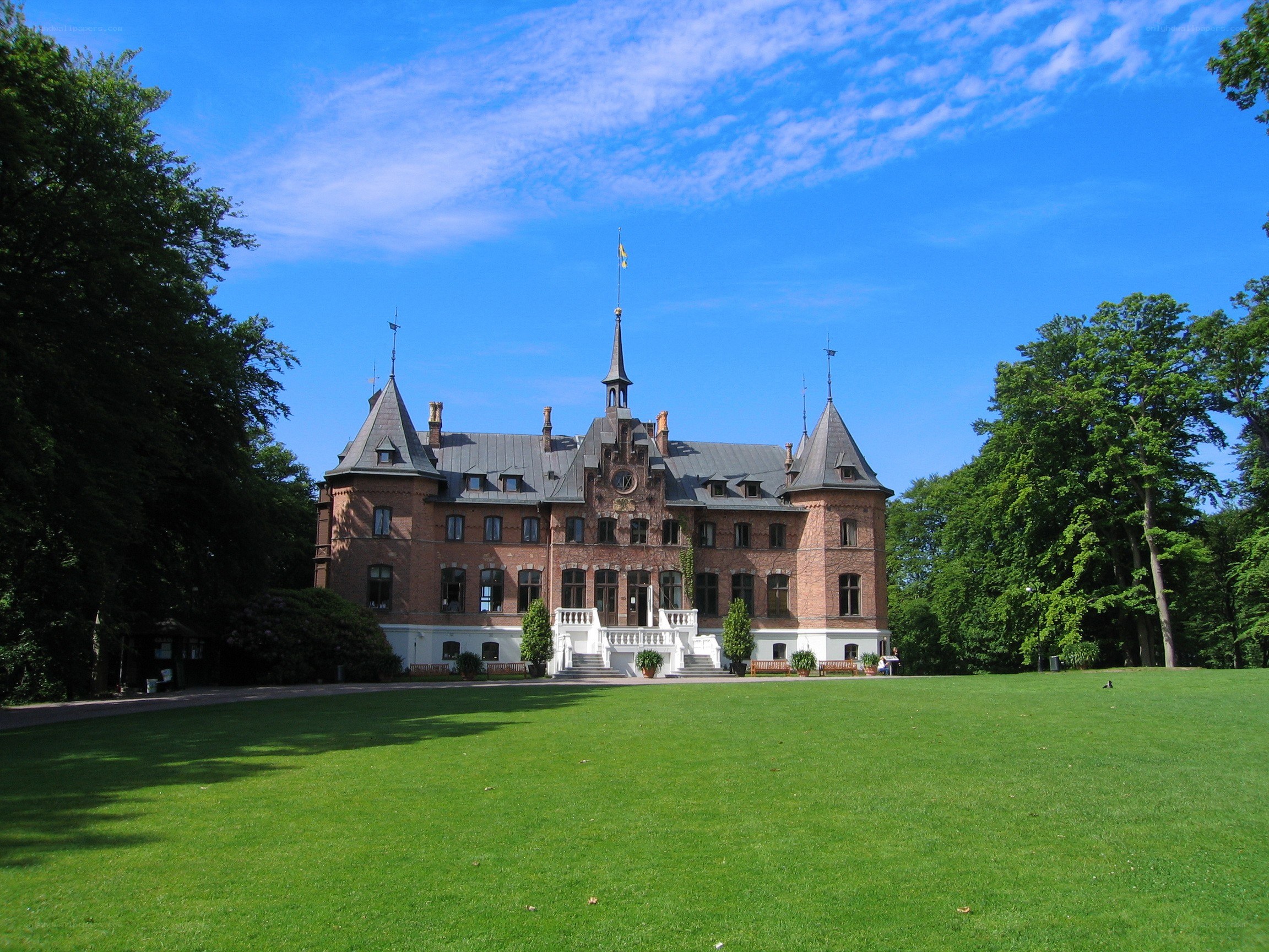 castle with green lawn