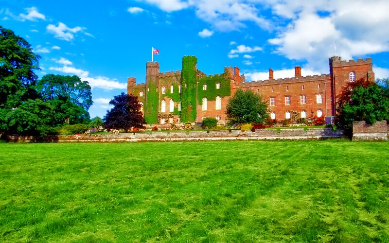 Castle with Green Lawn — Serene, Afternoon