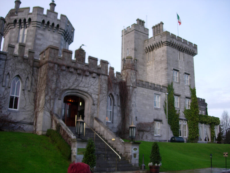 castle with ivy-covered walls