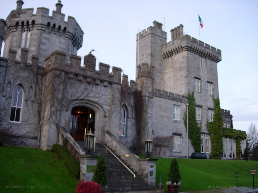 castle with ivy-covered walls