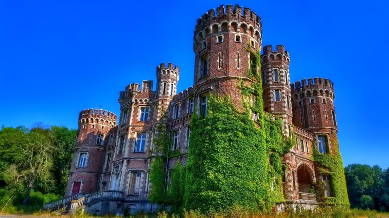 Castle with Ivy-covered Walls — Blue, Dramatic