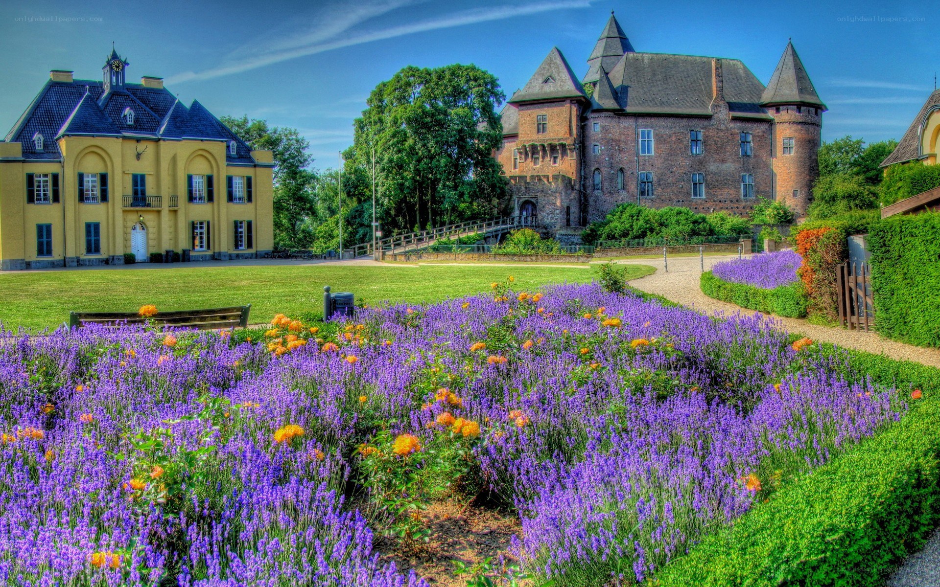Castle with lavender garden
