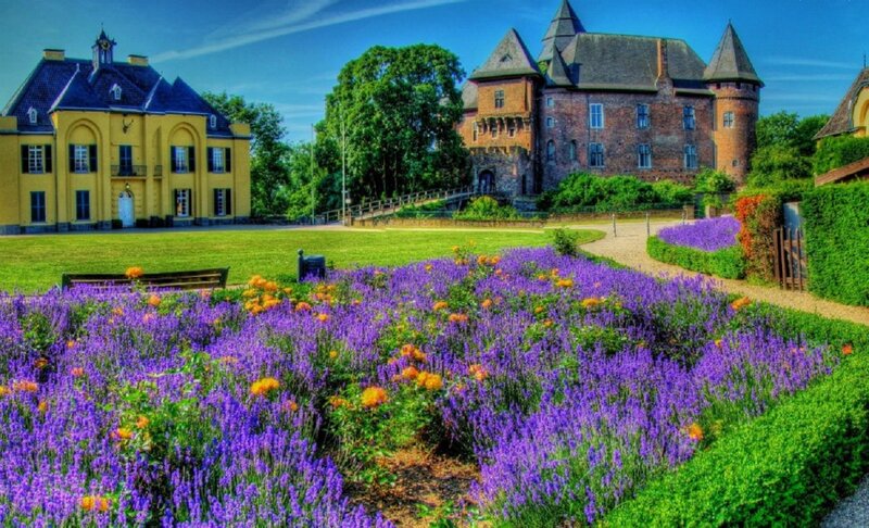 Castle with Lavender Garden — Purple, Serene, Summer