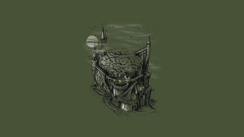 castle with maze roof