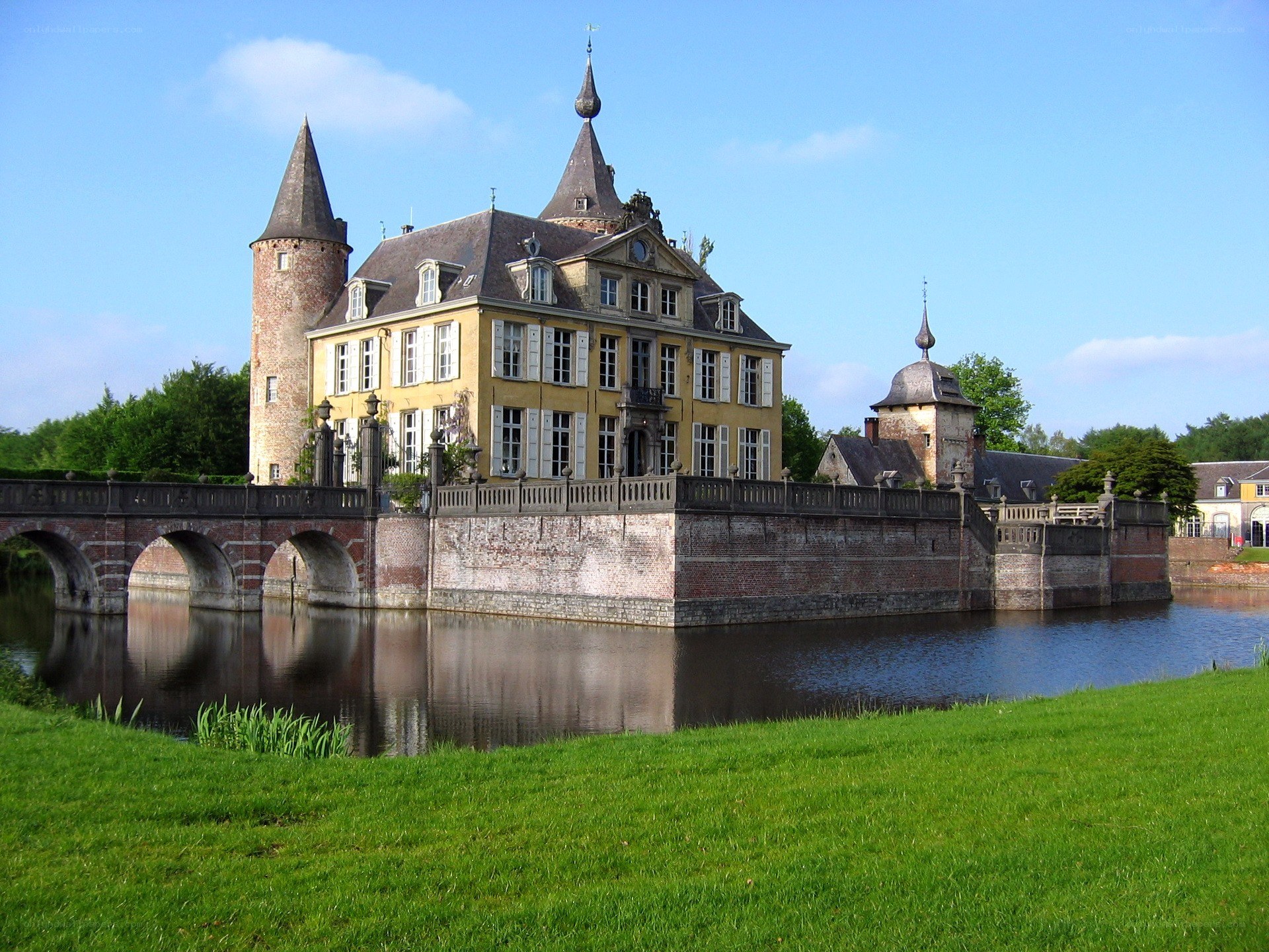 Castle with moat and bridge
