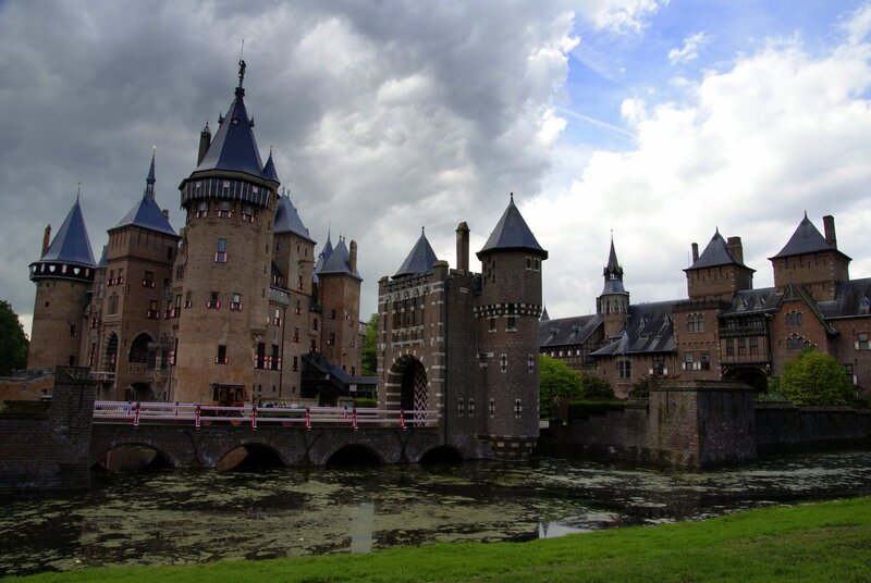 Castle with Moat and Bridge — Brown
