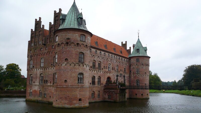 castle with moat and drawbridge