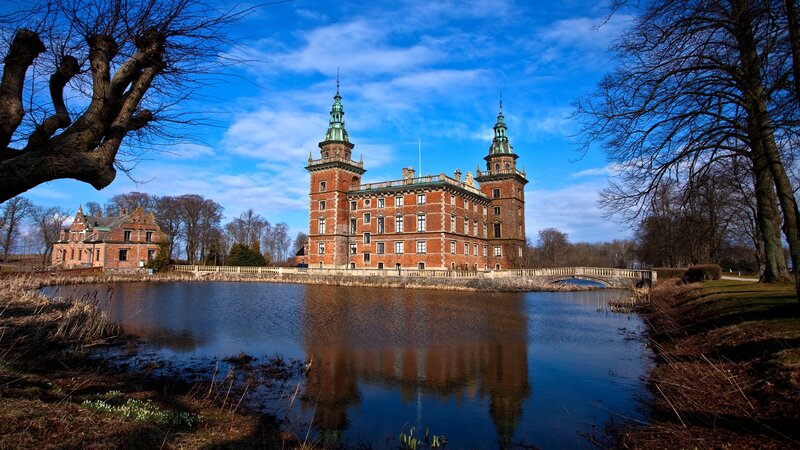 Castle with Moat — Blue, Serene, Autumn