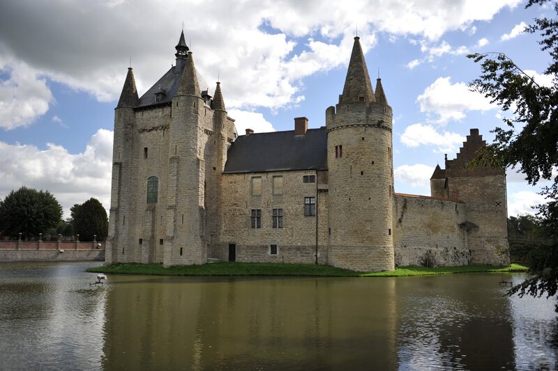 Castle with Moat — Blue, Serene
