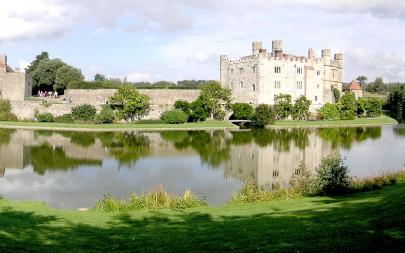 Castle with Moat — Green, Serene, Afternoon