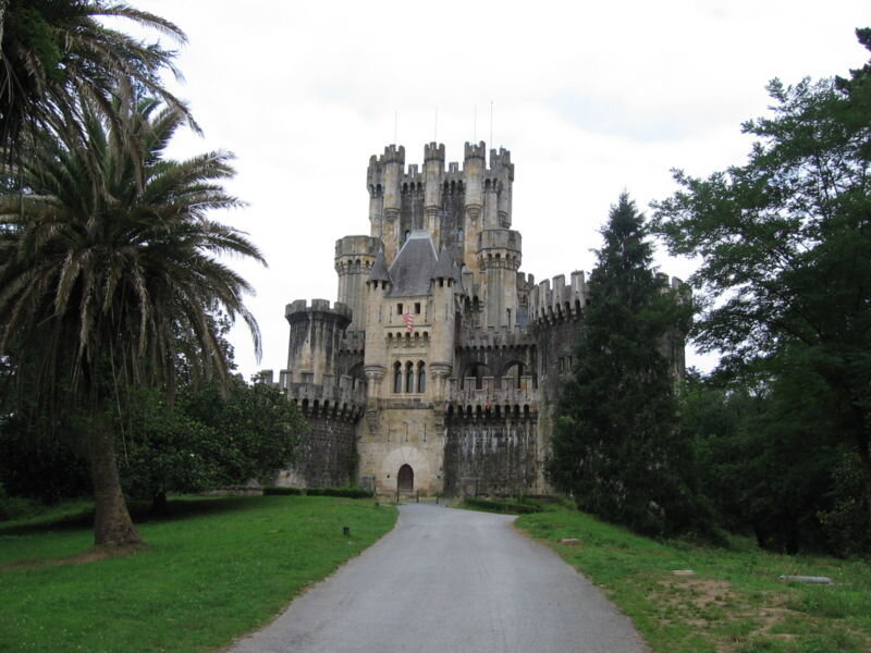 castle with palm tree