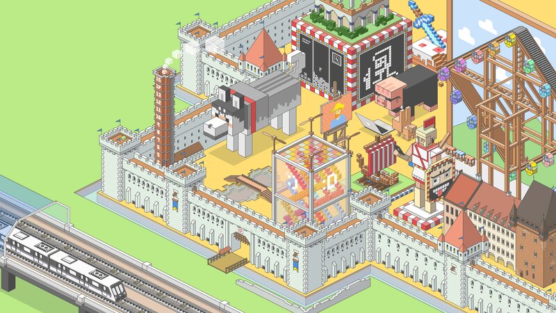 Castle with Pixel Art