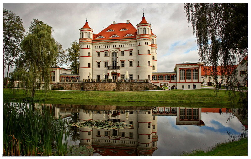 Castle with pond reflection