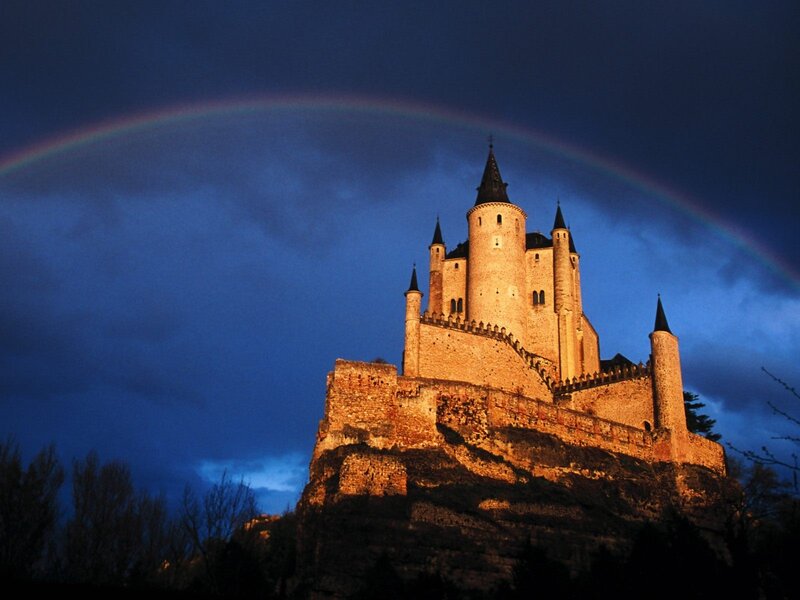 Castle with rainbow arch
