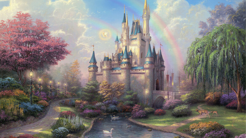 Castle with Rainbow — Blue