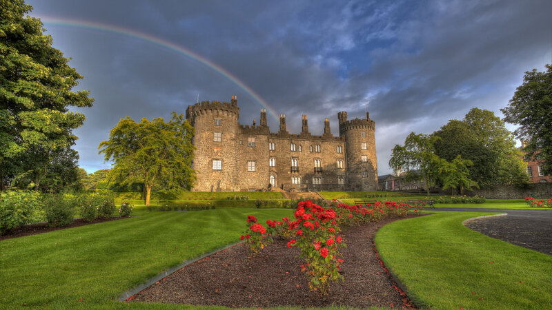 Castle with Rainbow — Green, Dramatic