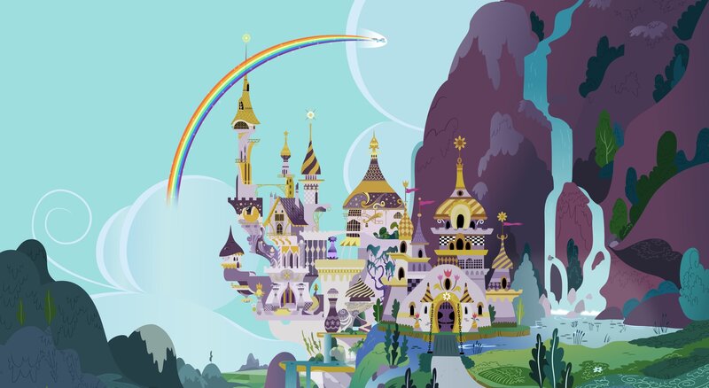 Castle with Rainbow — Purple