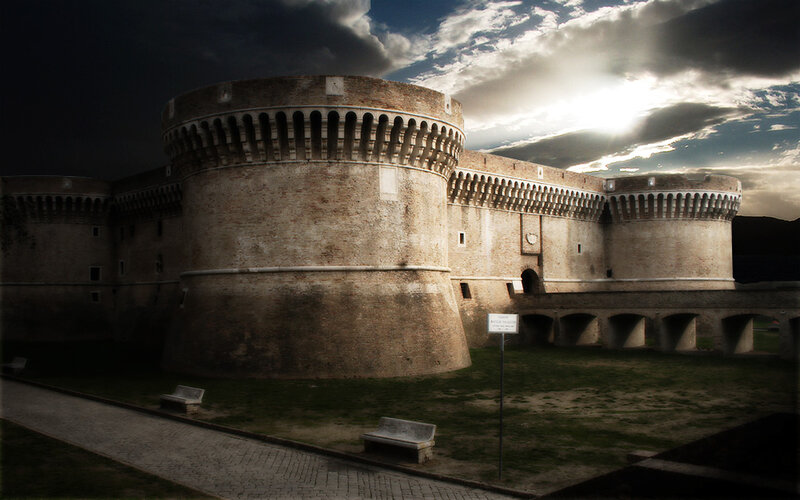 Castle with Round Tower — Brown