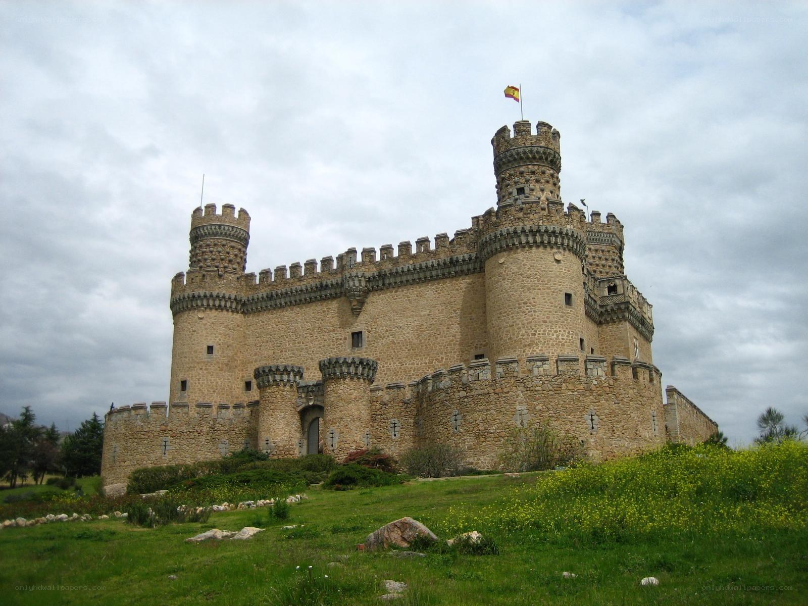 Castle with Spanish flag