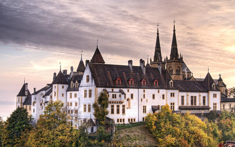 Castle with Spires — White
