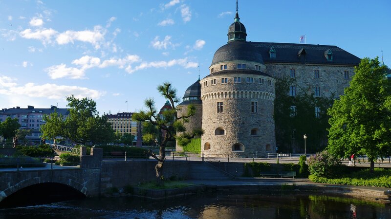Castle with Stone Tower — Blue, Serene, Afternoon