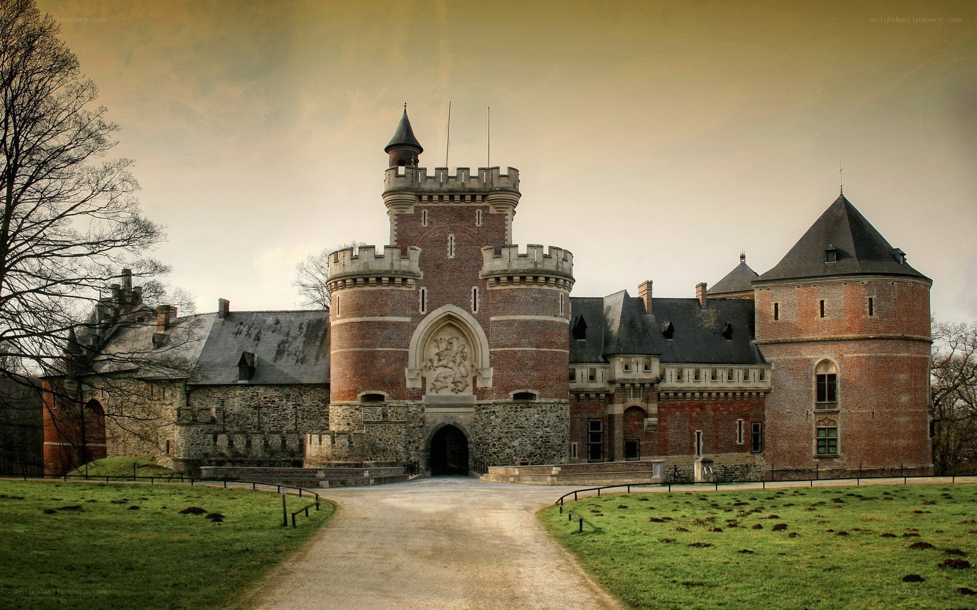 Castle with stone towers