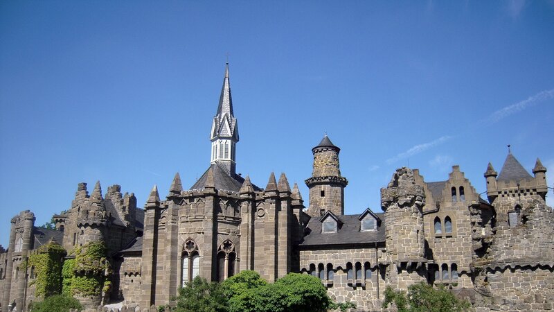 Castle with Stone Towers — Blue, Serene, Afternoon