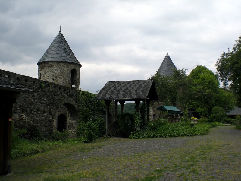 Castle with Stone Towers — Gray, Overcast, Photograph