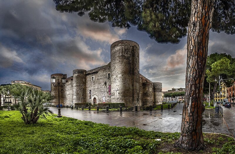 Castle with Stone Towers — Green