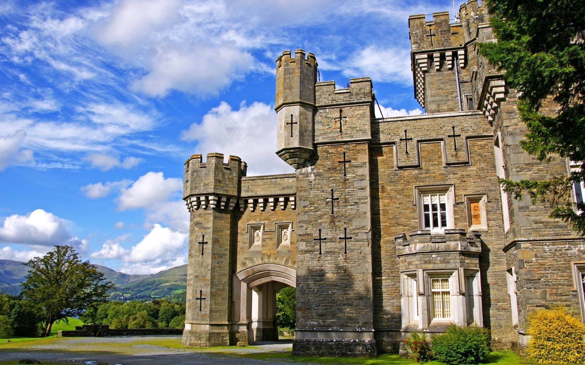 Castle with stone towers
