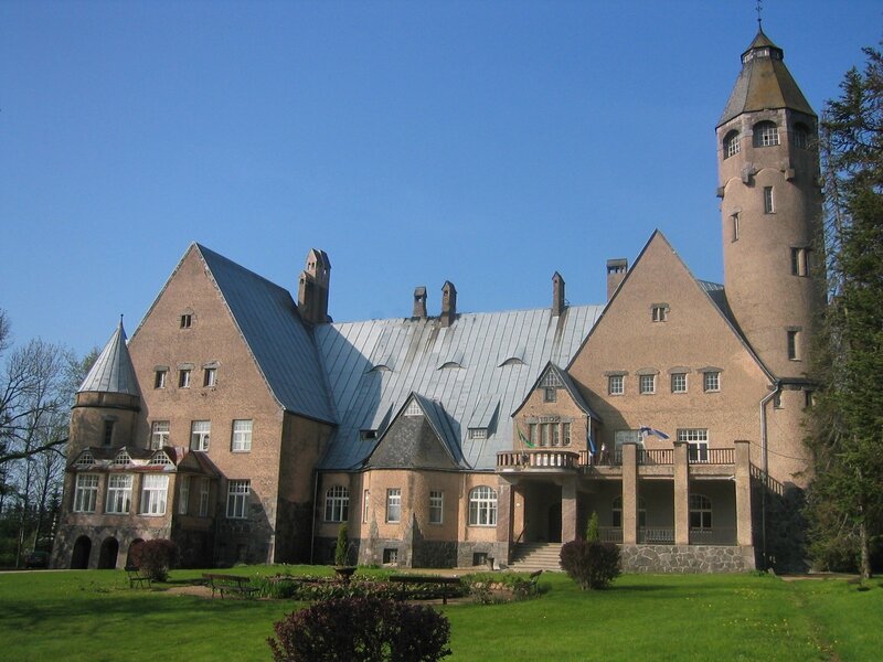 Castle with Tower — Green, Serene, Afternoon, Photograph