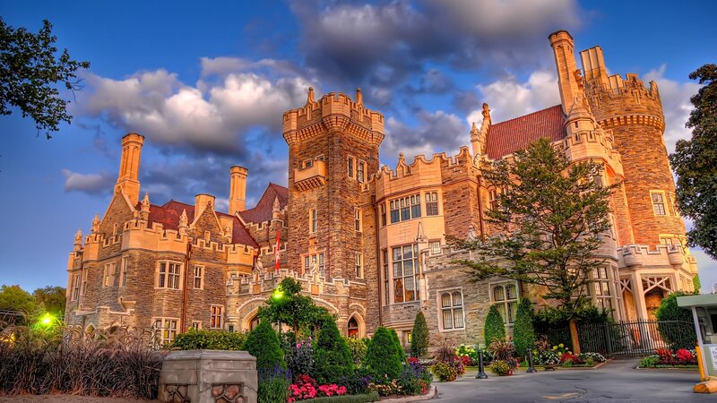 Castle with Turrets — Blue, Dramatic