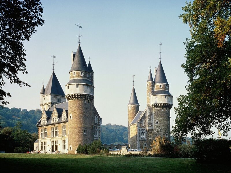 Castle with Turrets — Green, Serene, Afternoon, Photograph, Towers, Trees