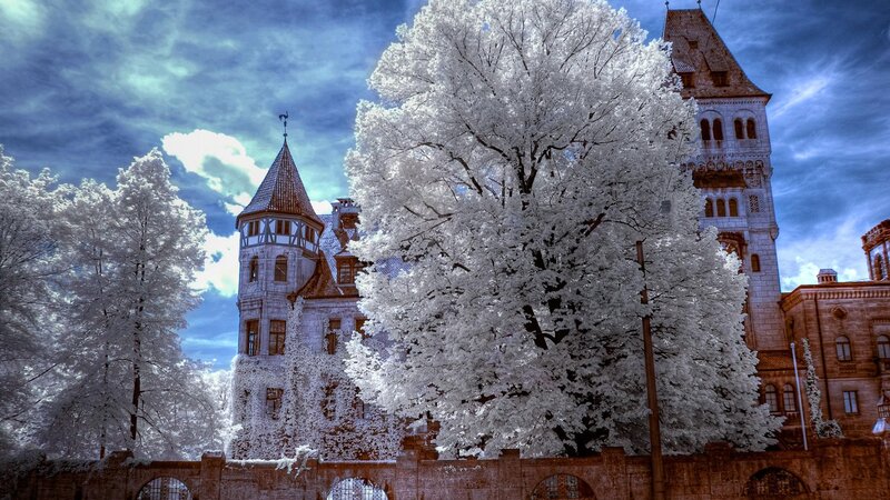 Castle with White Trees — Dramatic