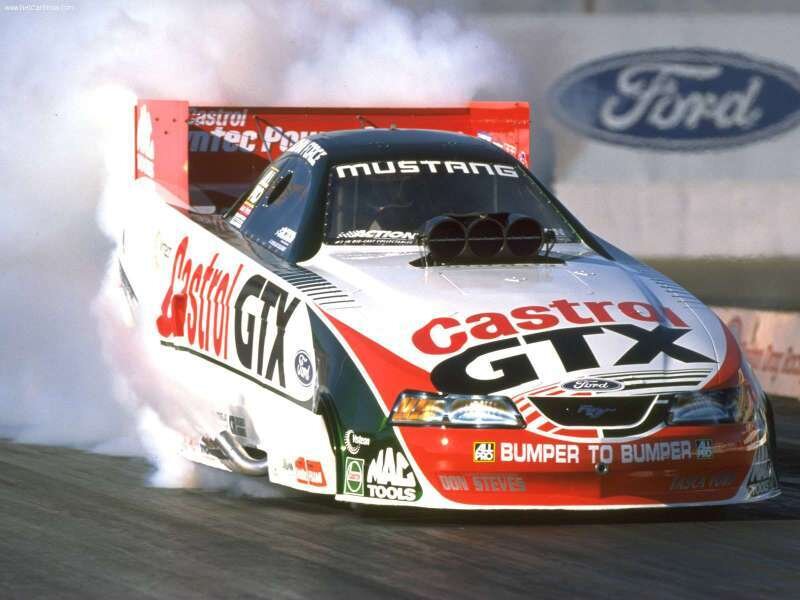 Castrol GTX Mustang drag racing