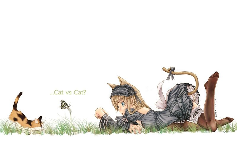 Cat and Cat Girl